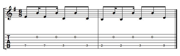 Open Strings Example 4: High Drone String